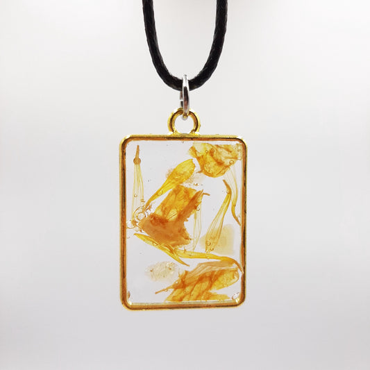 Citrine, Dried Oranges, and Calendula Happiness Necklace – Joy and Positivity Amulet | Witchcraft Jewelry